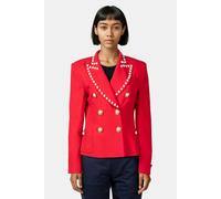 Moschino Pearl Buttons Stretch Cady Jacket Red size 46 | Blazers Outlet | Women | Red 46
