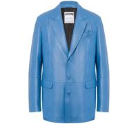 Moschino Soft Nappa Leather Jacket Blue size 52 | Blazers Outlet | Men | Blue 52