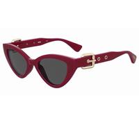 Moschino Woman MOS142/S C9A/IR Sunglasses Injected Red Grey Cat Eye Normal