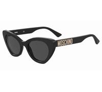 Moschino Woman MOS147/S 807/IR Sunglasses Acetate Black Grey Cat Eye Normal