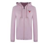 Moschino Womens Love Small Heart Logo Zip Pink Hoodie Cotton - Size Medium