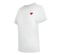 Moschino Womens Love Small Red Heart Logo White T-shirt Cotton - Size Small