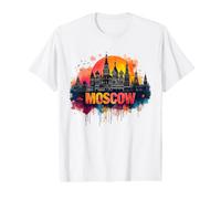 Moscow City Skyline Saint Basil Cathedral Sunset Travel Value Graphic T-Shirt