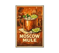 Moscow Mule Cocktail - Vintage Bar Kitchen Decor Canvas Poster Bedroom Decor Landscape Office Room Decor Gift 12" L X 18" W