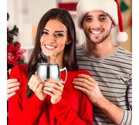 Moscow Mule Copper Mug - Hammered Copper Drinking Cup, Retro Handmade Cocktail Mug | Vintage Coper Beverage Cup Hammered Gift Set with Handle for Beer Cocktail Lovers Party Home Kitchen Bar D