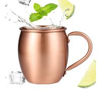 Moscow Mule Cup - 530ml Solid Copper Craft, Hand Hammered Texture Exterior, Retains Beverage Chill Naturally, Stylish Drinkware for Home Bar Entertaining | Vintage Mug for Tea Beer