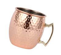 Moscow Mule Mug Hammered Copper Moscow Mule Mug Stainless Steel 550ml 19Oz Lining Pure Copper Plating Hammered Cup Cocktail Drink Cup with Handle for Cocktail Beer Cold Drinks Home Bar Party