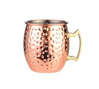 Moscow Mule Mugs -Premium Copper Mule Cup, Hammered Cups 530ml | Lightweight Hammered Copper Cocktail Mug, Stainless Steel Cocktail Mug for Beverage Lovers, Beer Bar Party, Keep Colder Longer