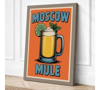 Moscow Mule Vintage Retro Canvas Wall Art Print 18x12 Inch