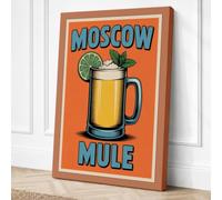 Moscow Mule Vintage Retro Canvas Wall Art Print 18x12 Inch