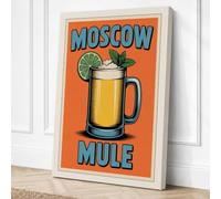 Moscow Mule Vintage Retro Canvas Wall Art Print 24x16 Inch