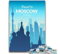 Moscow Russia 1000 Piece Jigsaw Puzzles for Teenagers, Educational Games DIY Toys with Matching Poster And Trivia Sheet for Age 14+ 1000pcs (50x75cm)