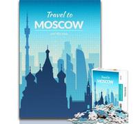 Moscow Russia Adult Jigsaws 1000 Pieces Difficult,Learning Educational Toys Family Games with Matching Poster And Trivia Sheet 38x26cm