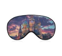 Moscow Russia at Full Moon Cute Sleep Mask for Women Men Light Blocking Eye Shade Cover with Adjustable Elastic Strap