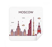 Moscow Russia Flat Landmark Pattern Glasses Cleaning Cloth Phone Screen Cleaner Suede Fabric 2pcs