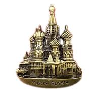 Moscow Russia Fridge Magnet World City 3D Metal Strong Souvenir Tourist Gift Chinese Magnet Hand Made Craft Creative Home and Kitchen Decoration Magnetic Sticker (Moscow)
