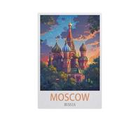 Moscow Russia,Jigsaw Puzzles for Adults 1000 Piece, Classic Puzzle Teens Boys Girls Puzzles Sturdy Tight Fitting Pieces,Letters On Back for Ideal Challenging And Gift(50x70cm)-AJ35