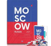 Moscow Russia Jigsaws 1000 Pieces for Adults,Challenging To Complete But Fun And Humorous Educational Game for Birthday 38x26cm