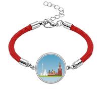 Moscow Russia National Symbol Pattern Lucky Red String Bracelet Rope Bracelet Handmade