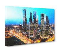 Moscow Russia Skyline Canvas Print | Gallery Wrapped 30mm Frame Wall Art | 30x20 inches | Ready to Hang | Modern Cityscape Picture | Living Room Bedroom Lounge Office