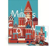 Moscow Russia Travel 1000 Piece Jigsaw Puzzles for Teenagers Indoor Play Thick Material Home Activity Birthday Gift (38x52cm)