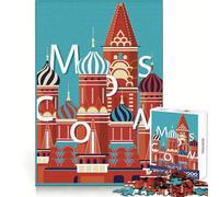 Moscow Russia Travel 1000 Pieces Jigsaws Adults Puzzles Cognitive Skill Tension Relief Home Game Home Display (50x75cm)