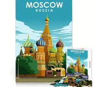 Moscow Russia Travel Art Jigsaw Puzzles 1000 Pieces for Adults Cognitive Skill Time Well Spent Exact Cut Memorable Gift size 38x52cm