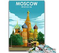 Moscow Russia Travel Art Puzzles for Teenagers Teens 1000pc Puzzle, Educational Family Game Suitable for Desktop Decoration 1000pcs (50x75cm)