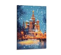 Moscow Russia Vintage Travel Posters Art Canvas Painting Decor Wall Print Photo Home Modern Decoratives 12x18inch(30x45cm)
