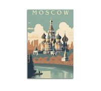 Moscow Vintage Travel Poster Canvas Art And Wall Art Picture Print Modern Family Bedroom Decors 12x18inch(30x45cm)