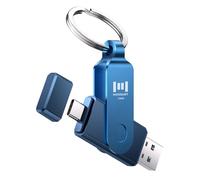 MOSDART 128GB Dual USB C Flash Drive, Speed Up to 150MB/S Type C 3.1 Thumb Drive with Keychain and LED Indicator, for iPhone 15 and 16, Android Phone, iPad, MacBook, and Laptops, Navy Blue