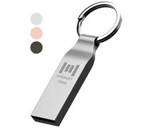 MOSDART 128GB USB 2.0 Flash Drive Metal Thumb Drive with Keychain 128 GB Waterproof Jump Drive 128G exFAT Memory Stick for Storage and Backup,Silver