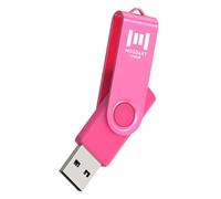 MOSDART 128GB USB 2.0 Flash Drive with Keychain Loop, Swivel Design with LED Light, exFAT Memory Stick for Computers, System Backup, Data Storage, Hot Pink