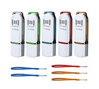 MOSDART 5-Pack 64GB USB3.0 Flash Drive, with LED & Lanyard, Multicolored