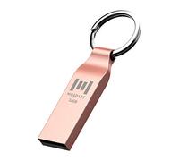MOSDART Waterproof 32GB USB2.0 Flash Drive, FAT32 Metal Memory Stick with Keychain, for System Back, Data Storage, Rose Gold