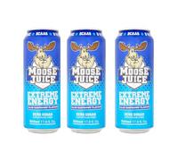 Mose Juice Extreme Energy 500ml - Blue Raspberry - Kick-Start Your Day With a Can Of Mose Juice Extreme Energy - Pack of 3