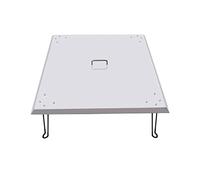 MOSEAMI Stainless Steel Fire Pit Cover with Legs, Heavy Duty 1.5mm Waterproof Heater Top, 30x30 Inch Universal Fit for Most Round Square Fire Pits