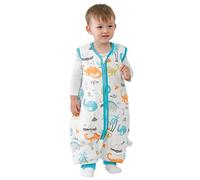 Mosebears Baby Sleeping Bag All Year Kids Sleeping Bag 2.5 Tog 100% Pure Cotton Sleeping Bag Various sizes Autumn Winter Sleeping blanket, Green Dinosaur