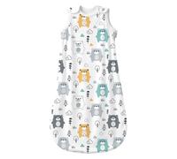 Mosebears Baby sleeping bag for summer spring,animal cartoon washable blanket 1.0 tog for baby,sleeping bag without sleeves(Bear,M(6-12 moths))