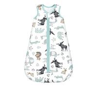 Mosebears Baby Winter Sleeping Bag, Children's Sleeping Bag, 2.5 Tog, Baby Sleeping Bags, 100% Cotton for Various Sizes from Birth to Age of 24 Months(Blue Zoo,12-18 Months)