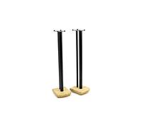 MOSECO 10 Black and Natural Bamboo Speaker Stands