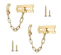 MOSECYOU Door Chain Lock Solid Brass 2 Pack, Heavy Duty Version Chain Guard