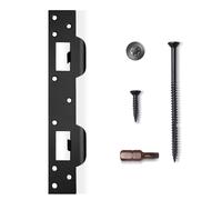 MOSECYOU Door Strike Plate Double Opening, with Reinforced Torx/Star Screws & Bit, Reinforcement Striker for Set of Door Handle & Deadbolt(1, Matte Black)