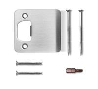 MOSECYOU Extended Lip Strike Plate 2-1/2" x 2-1/4", Heavy Duty Version, Oversized Extra Wide Lip Door Latch Striker with Reinforced Torx/Star Screws & Bit(Satin Nickel, 1 Pack)