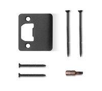 MOSECYOU Extended Strike Plate 2" x 2-1/4", Heavy Duty Version with Torx/Star Screws & Bit, Extender Lip Door Latch Striker, Exterior/Interior Door Restorer Kit (Matte Black, 1 Pack)