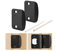 MOSECYOU Standard Blank Strike Plates, Door Front Trim/Jamb Extended Protector Plates, Strike Hole Filler Plates, Full Lip Round Corner, Cover Plates for Striker Opening/Receptacle(Matte Black)