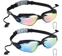 Moseem Swimming Goggles,2 Pack Swimming Goggles Kids 6-14,Swim Goggles for Adult Men Women Kids Swimming Goggles with UV Protection,Clear Vision,No Leaking & Adjustable Silicone Strap