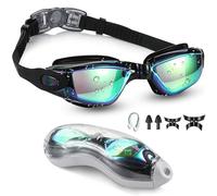 Moseem Swimming Goggles, Swim Goggles for Adult Men Women & 6+ Age Kids Anti Fog Swimming Goggles with UV Protection, Clear Vision, No Leaking & Adjustable Silicone Strap