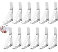Moseem Table Cloth Clip, Tablecloth Clips 12 Pack Table Cloth Clips Stainless Steel Table Cloth Cover Clamps for Outside, Home, Dining, Picnic, Party and Wedding