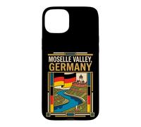 Moselle Valley Germany Flag River Castle Vineyard Retro Art Case for iPhone 15 Plus